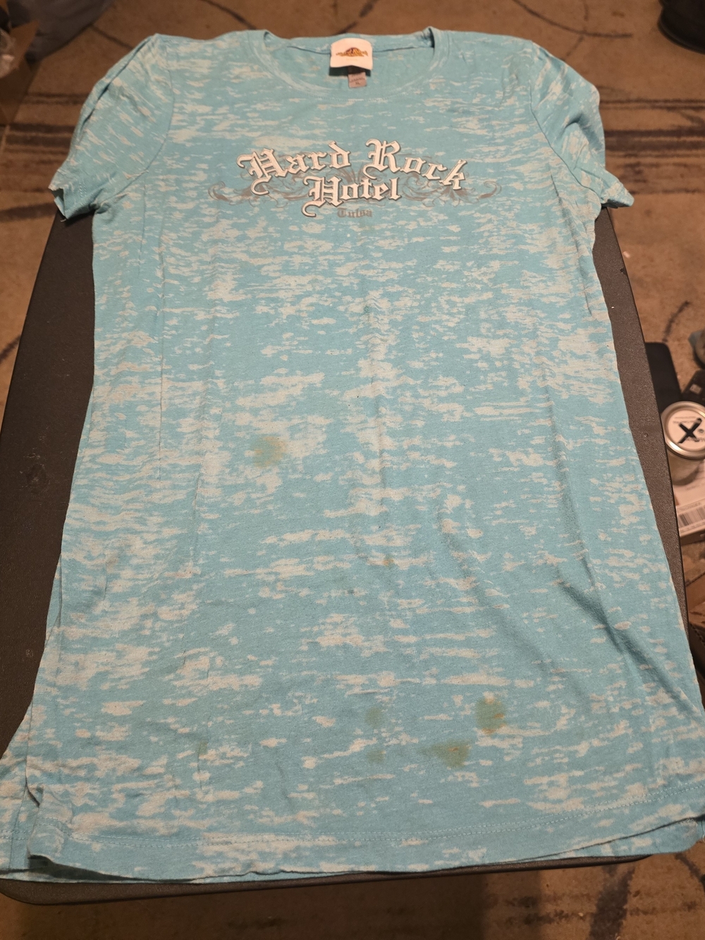 Hard Rock Cafe Aqua Marble Wash Logo Tee